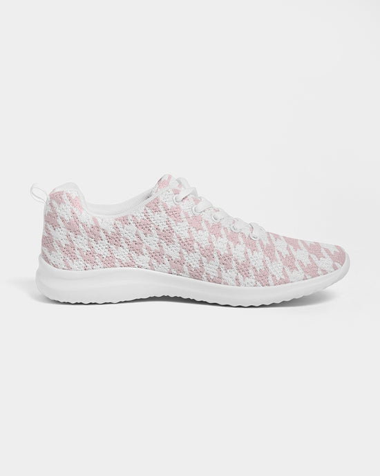 Pale Pink Large Houndstooth Women's Athletic Shoe