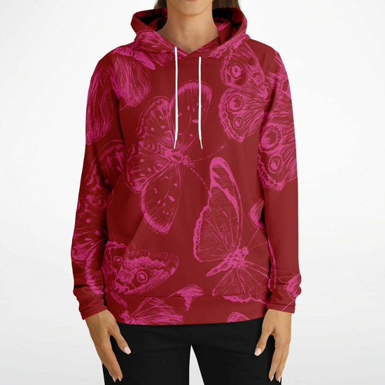 Red Fuchsia Butterflies Unisex Hoodie