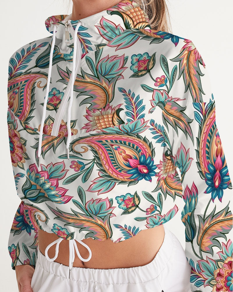 Load image into Gallery viewer, Pure Paisley Women&amp;#39;s Cropped Windbreaker Jacket
