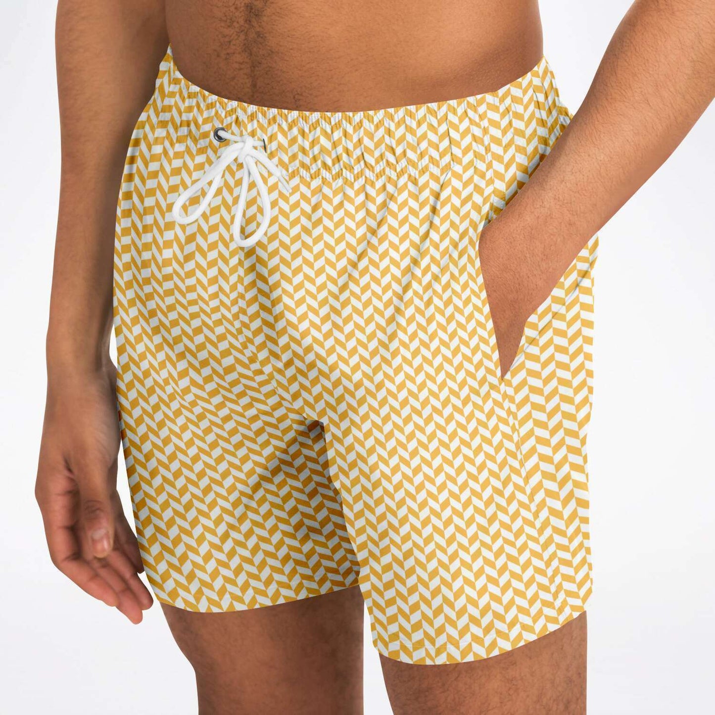 Mango Herringbone Swim Shorts