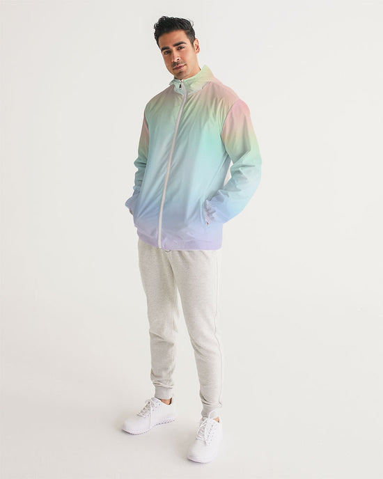 Soft Rainbow Hooded Windbreaker