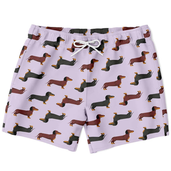 Dachshund Lovers Swim Shorts in Mauve