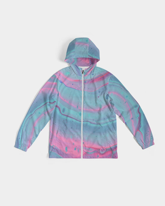 Marshmallow Marbled Men's Hooded Windbreaker