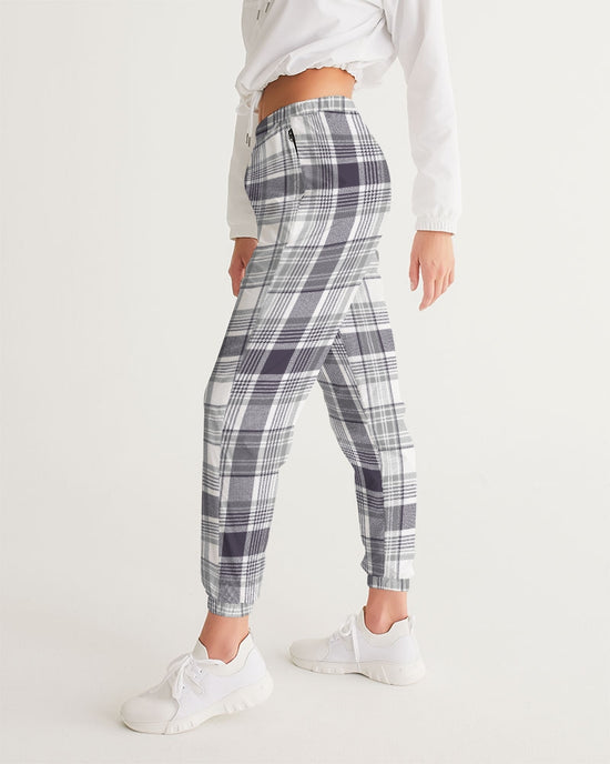 Black & White Tartan Check Lightweight Women's Track Pants