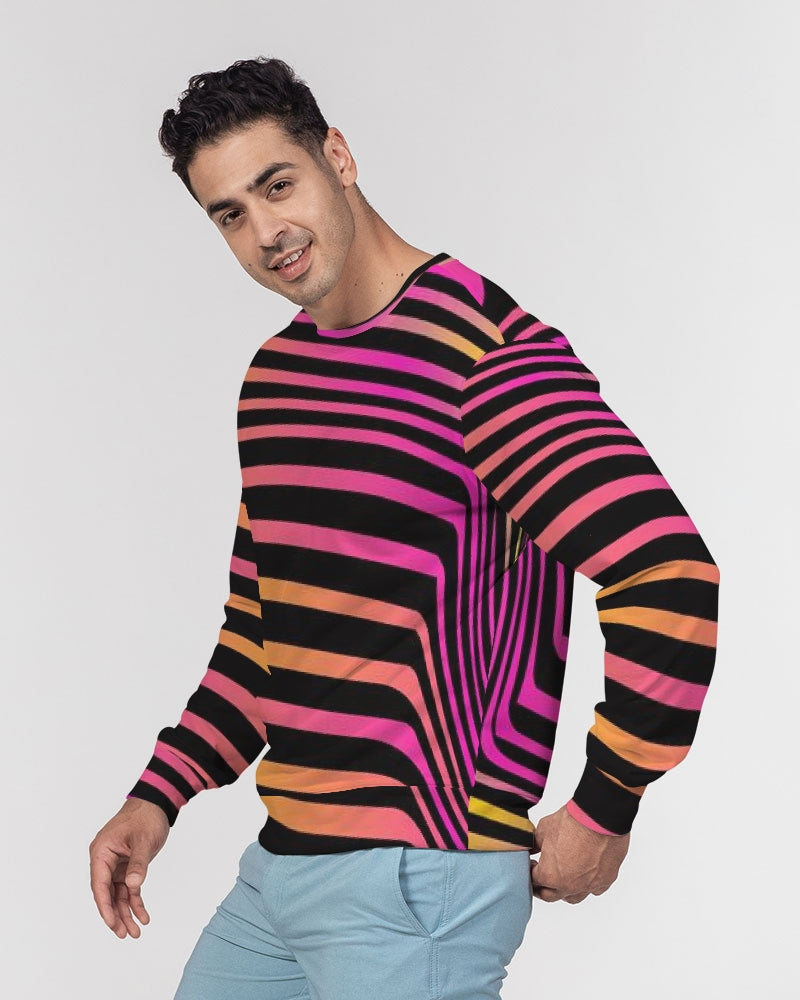 Neon Sunrise Classic French Terry Crewneck Pullover Sweatshirt