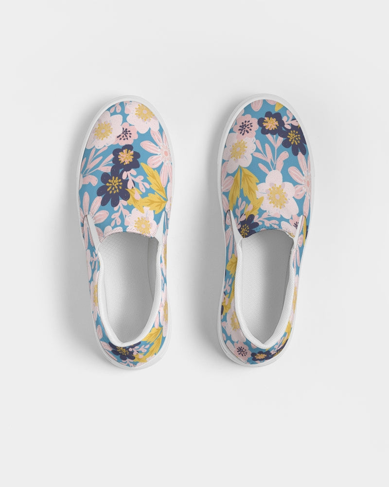Blue Frisky Floral Women's Slip-On Canvas Shoe
