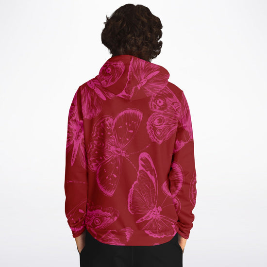 Red Fuchsia Butterflies Unisex Hoodie