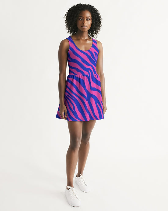 Load image into Gallery viewer, Electric Zebra Women&amp;#39;s Scoop Neck Skater Dress
