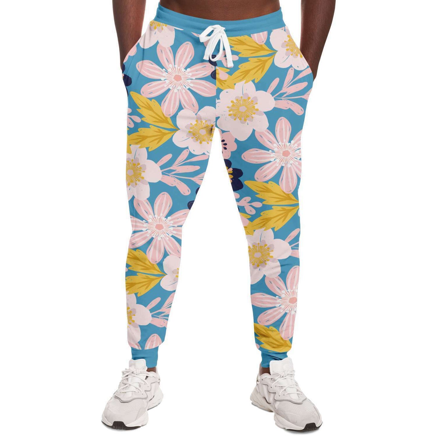 Load image into Gallery viewer, Blue Frisky Floral Unisex Fleece Joggers
