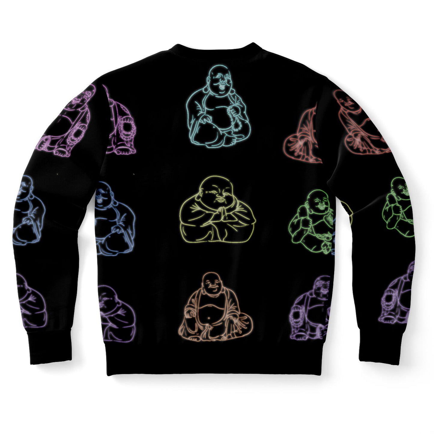 Neon Buddhas Black Unisex Fleece Sweatshirt