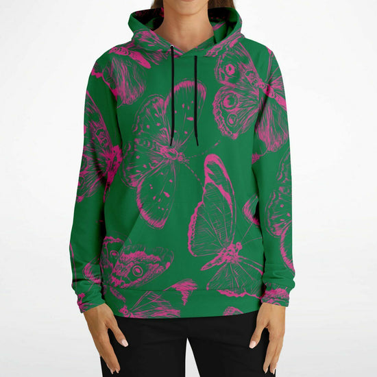 Green Fuchsia Butterflies Unisex Hoodie