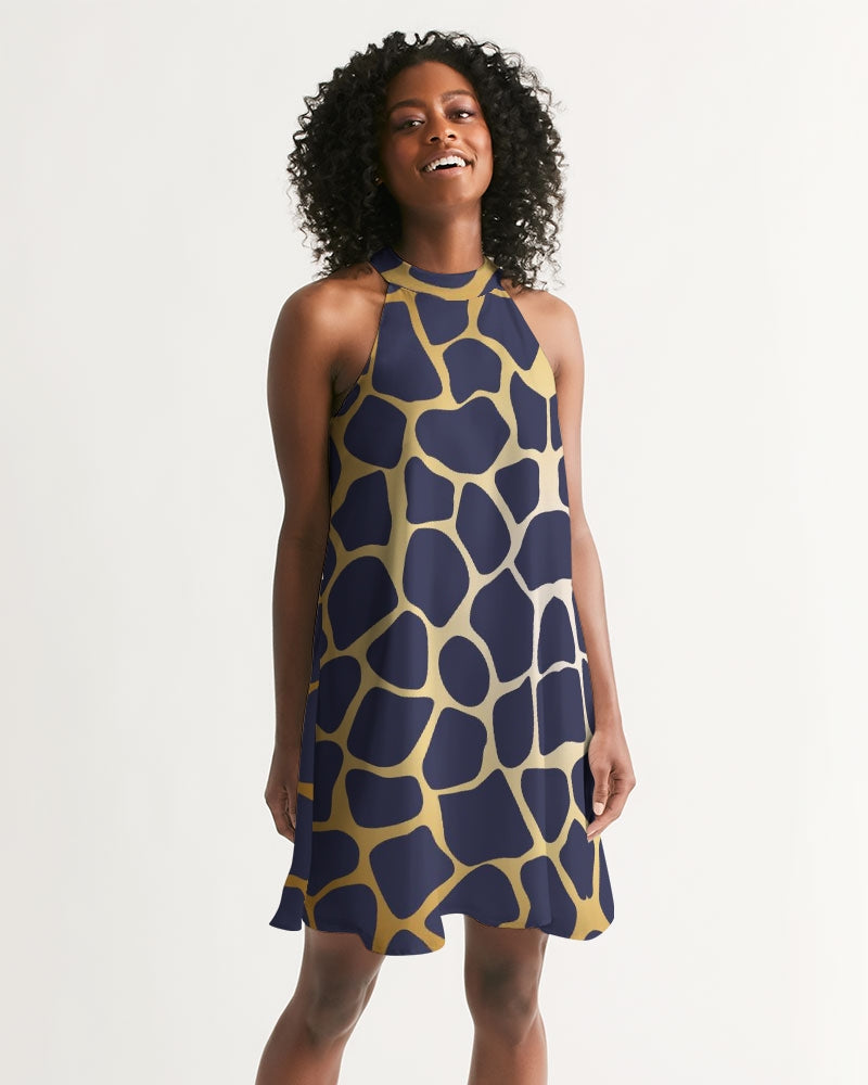 Regal Giraffe Women's Halter Dress