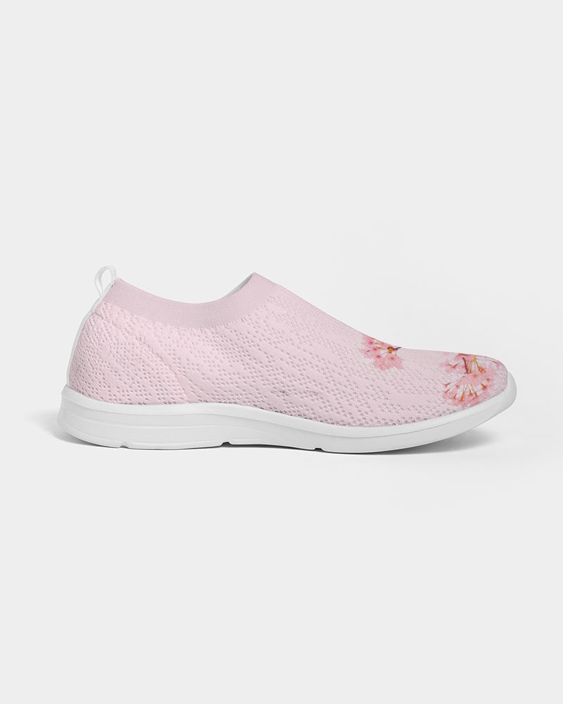Load image into Gallery viewer, Pink Cherry Blossom Women&amp;#39;s Slip-On Flyknit Shoe
