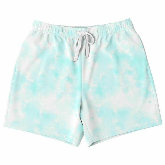 Blue Cloud Pastel Tie Dye Men's Fleece Shorts