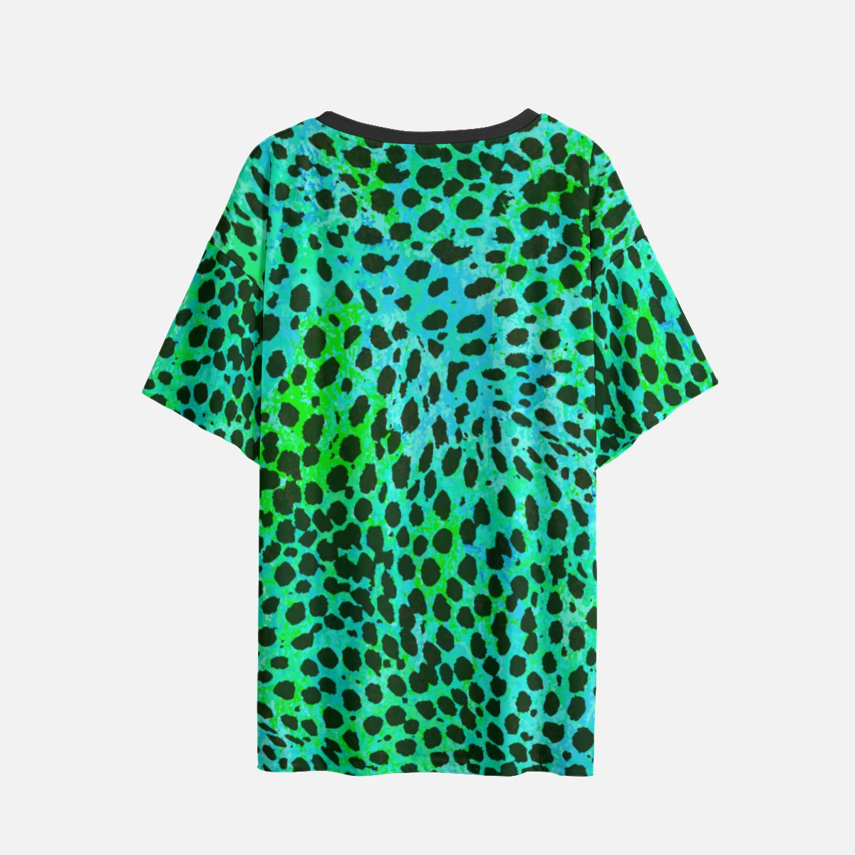 Neon Green Leopard Drop Shoulder T-Shirt