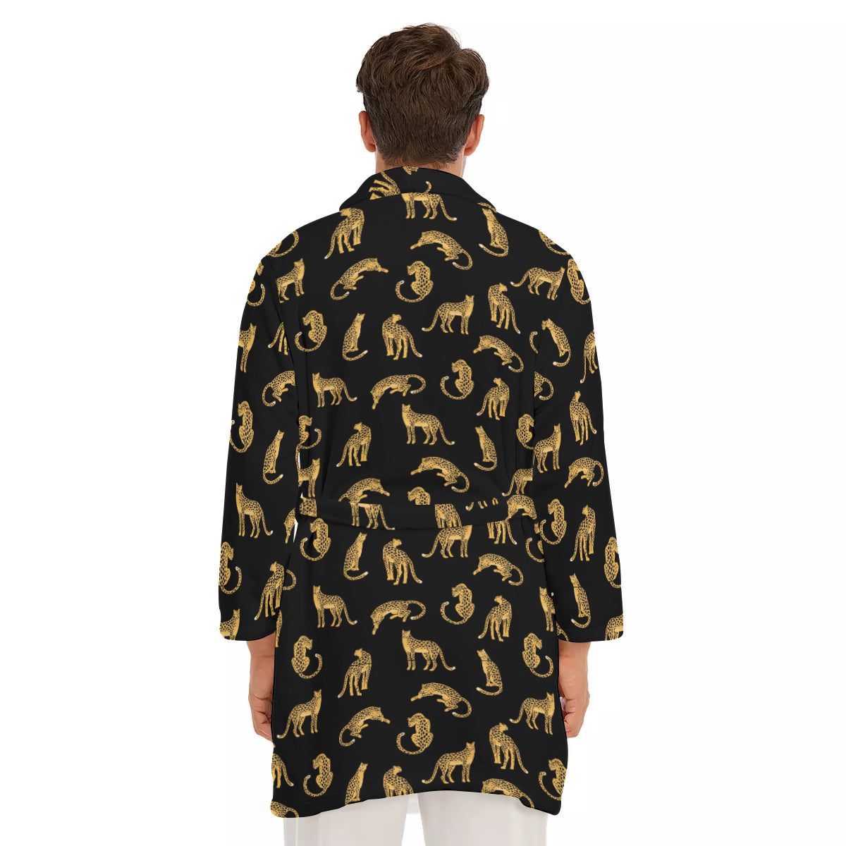 Black Leopards Short Robe