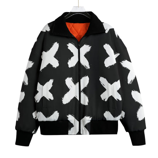 Black & White Love Unisex Knitted Fleece Quilted Bomber Jacket