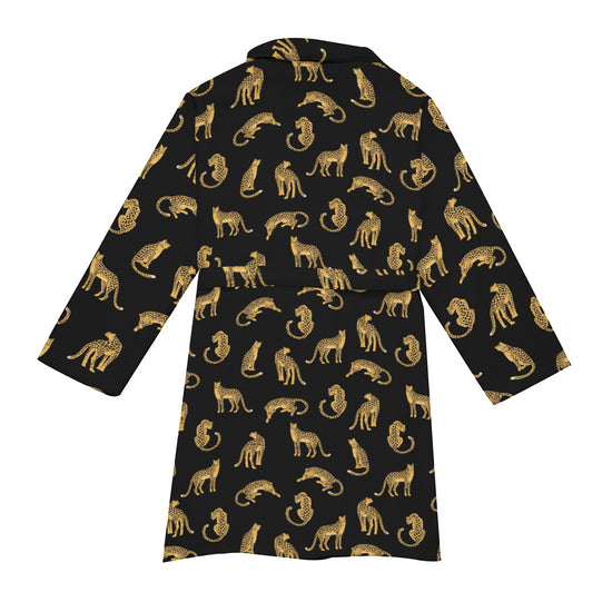 Black Leopards Short Robe