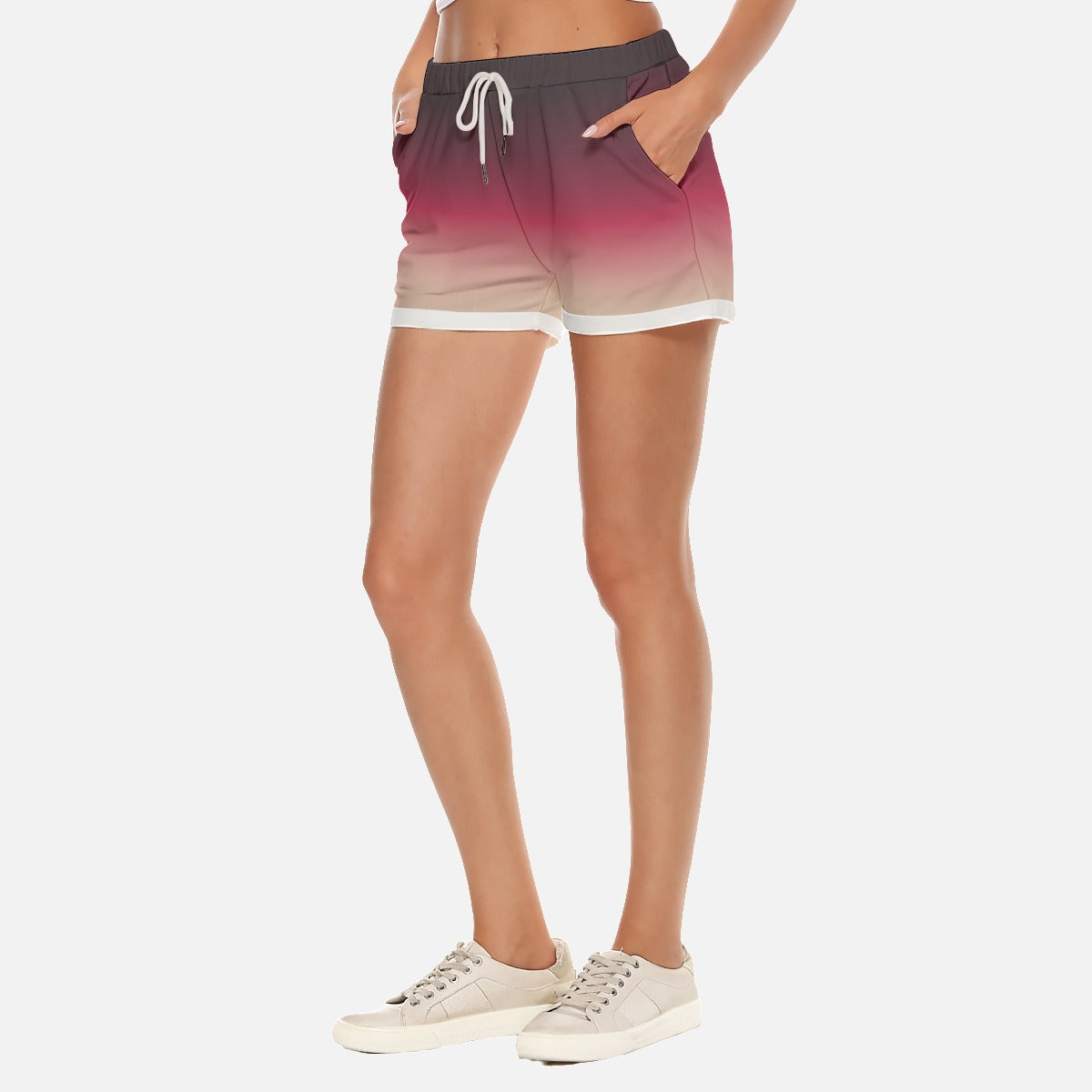 Boysenberry Fade Women's Rolled Up Shorts