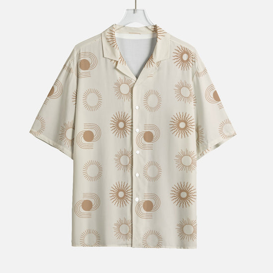 Men's Sun Print Rayon Short Sleeve Shirt