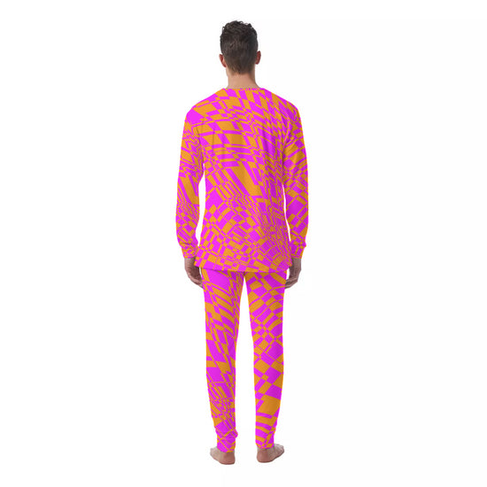 Fuchsia & Orange Warp Men's PJ Set