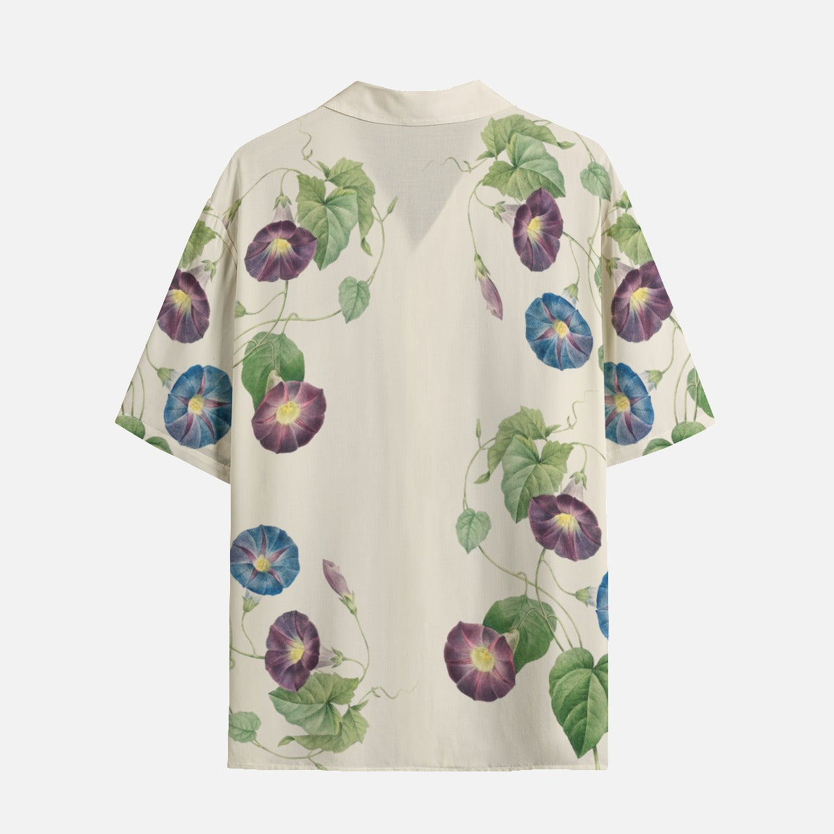 Morning Glory Flower Rayon Short Sleeve Shirt