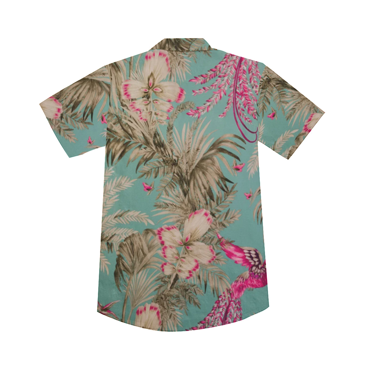Vintage Bird & Tropical Palm V-Neck Short Sleeve Shirt