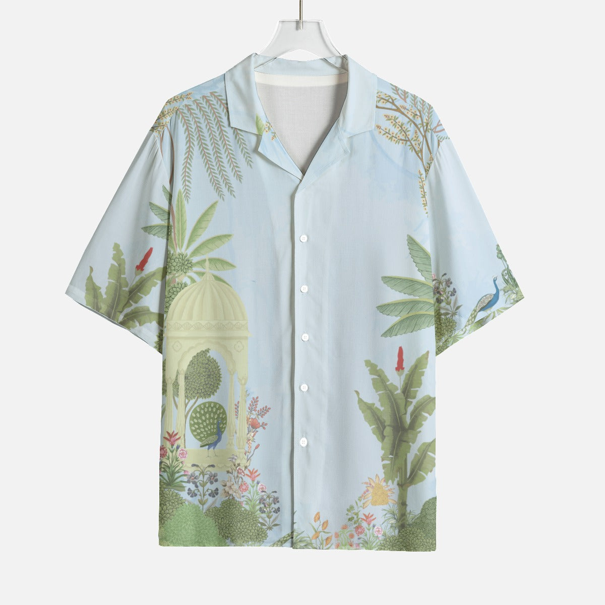 Indian Garden Rayon Short Sleeve Shirt in Blue