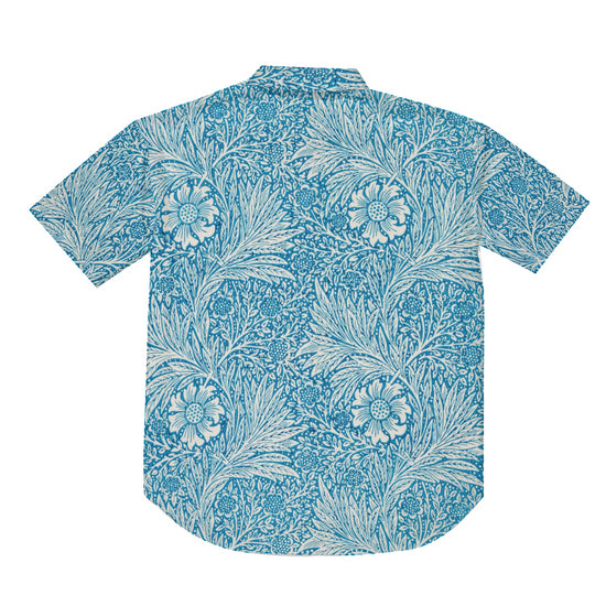 Victorian Blue Floral Short Sleeve Shirt