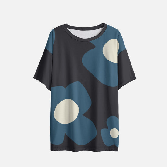 Abstract Flowers Drop Shoulder T-Shirt