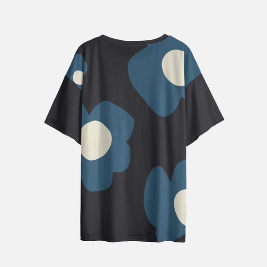 Abstract Flowers Drop Shoulder T-Shirt