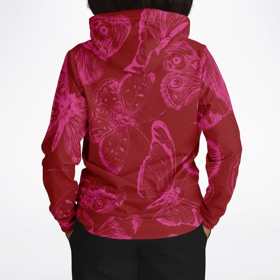 Red Fuchsia Butterflies Unisex Hoodie