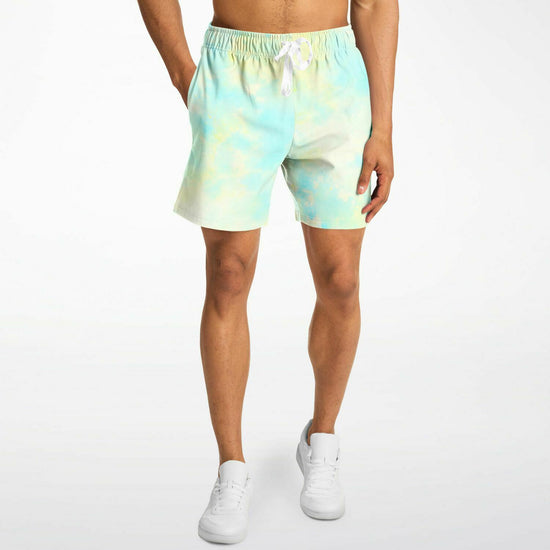 Blue Lemon Tie Dye Men's Fleece Shorts