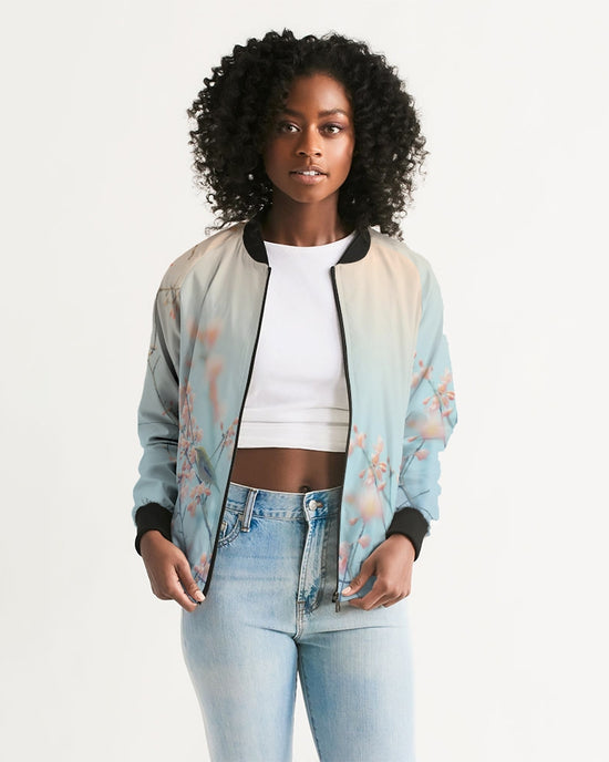 Cherry Blossoms with Bird Women's Bomber Jacket