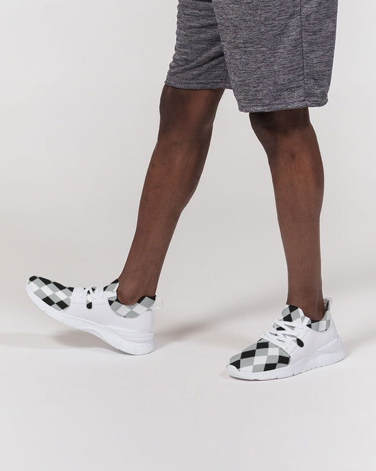 Harlequin Check Concrete Black & White Men's Sneakers