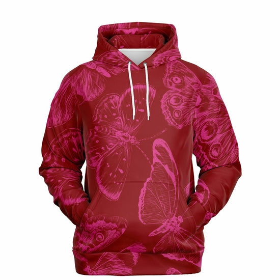 Red Fuchsia Butterflies Unisex Hoodie