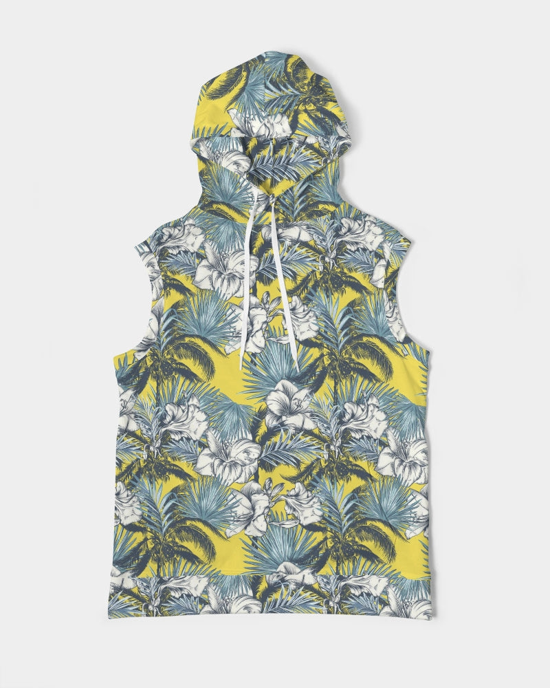 Yellow Tropics Men's Premium Heavyweight Sleeveless Hoodie