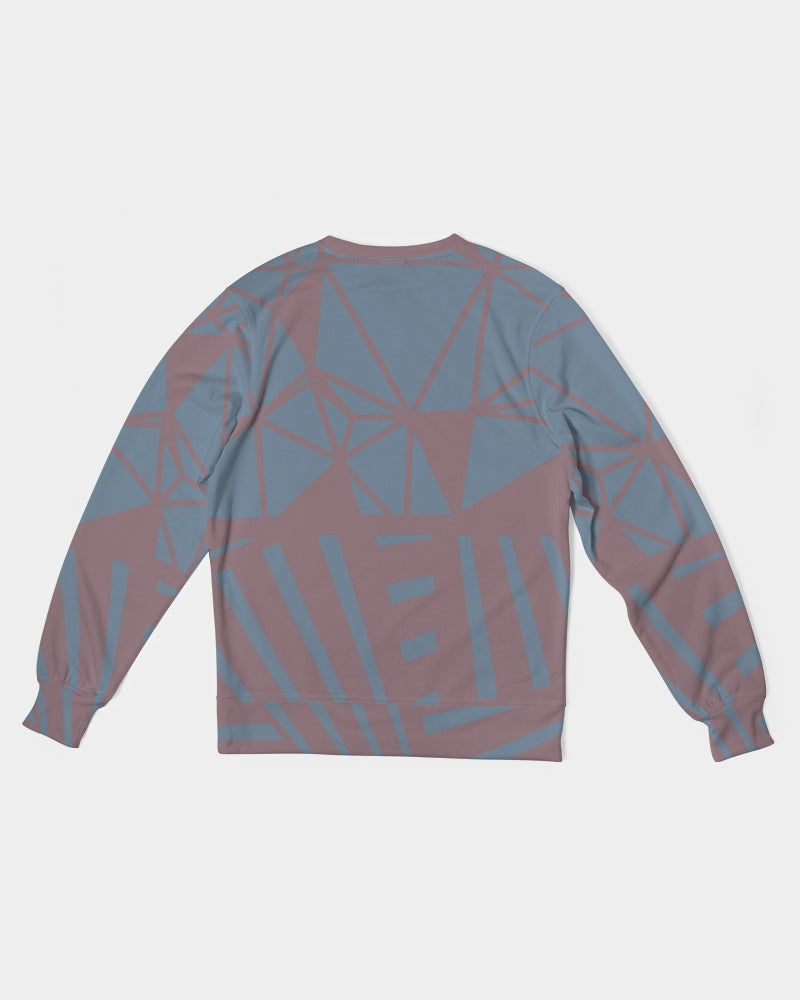 Misty Grape Geometric Men's French Terry Pullover Sweatshirt