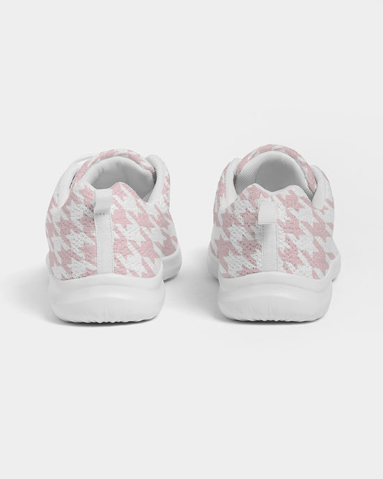 Pale Pink Large Houndstooth Women's Athletic Shoe