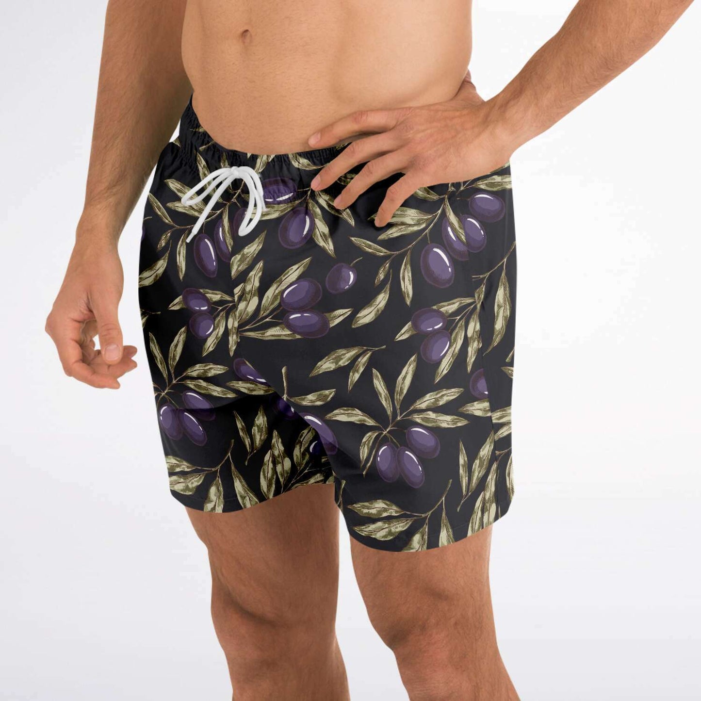 Olive Tree Charcoal Swim Shorts