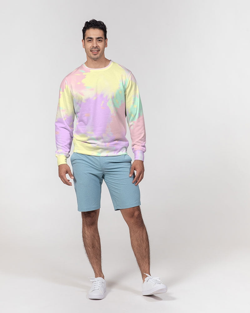 Banana Mint Candy Explosion Tie Dye French Terry Pullover Sweatshirt