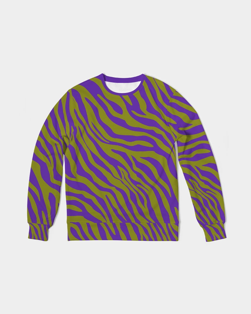 Load image into Gallery viewer, Purple Olive Zebra Men&amp;#39;s French Terry Pullover Sweatshirt
