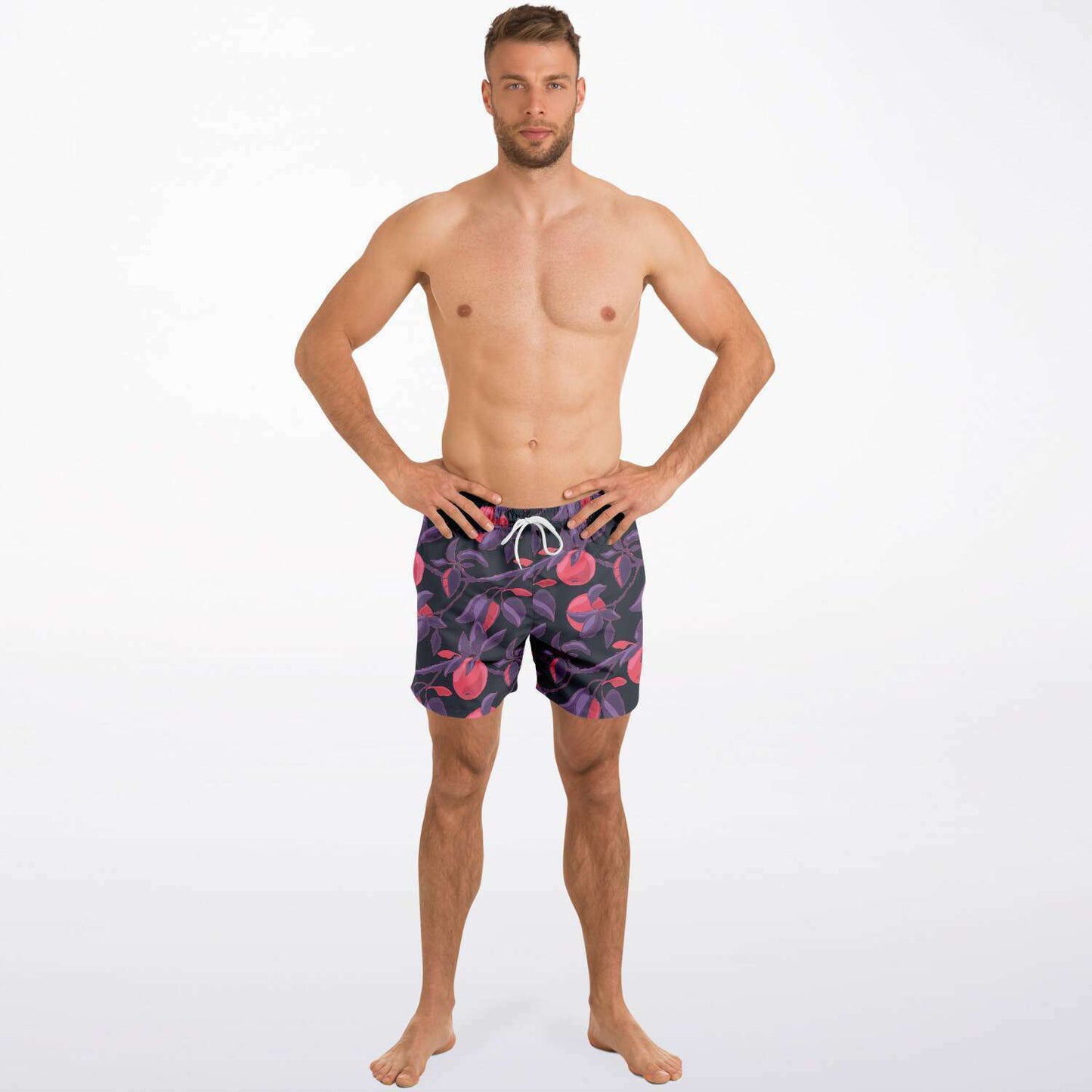 Fruit Tree Swim Shorts in Red/Charcoal