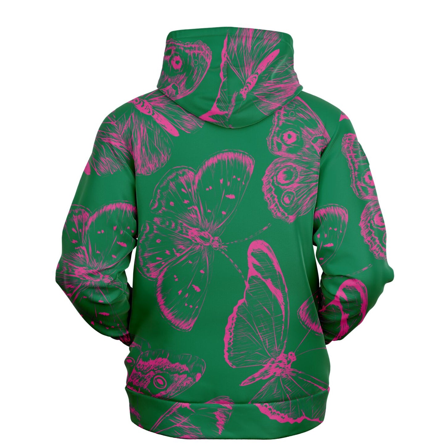 Green Fuchsia Butterflies Unisex Hoodie