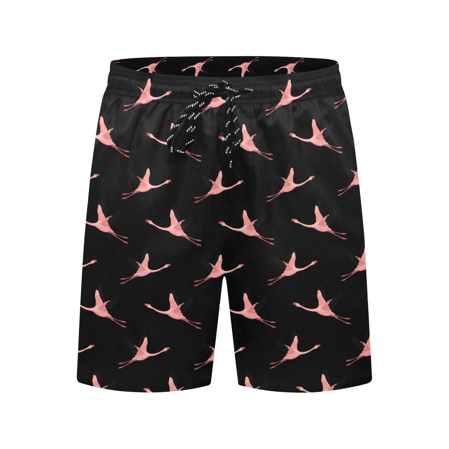 Flying Flamingos Black Board Shorts