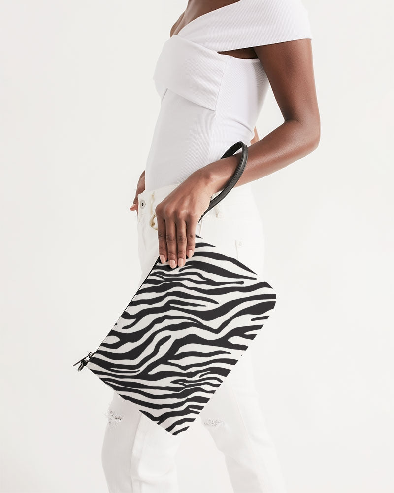 Zebra Print Vegan Leather Daily Zip Pouch