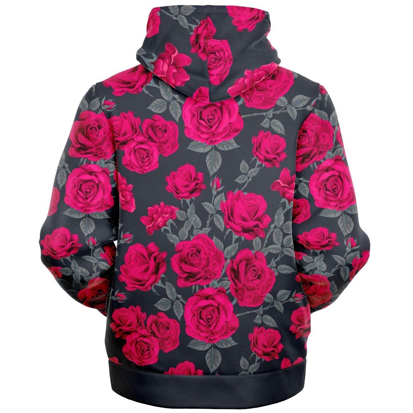 Dark Vintage Roses Unisex Fleece Zip Hoodie
