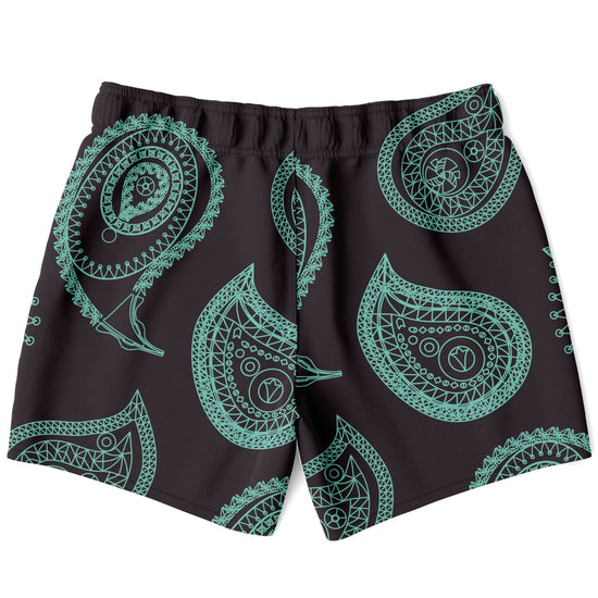 Mint Paisley Swim Shorts