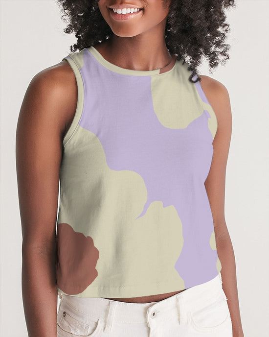 Abstract Flowers Lilac Women's Cropped Tank