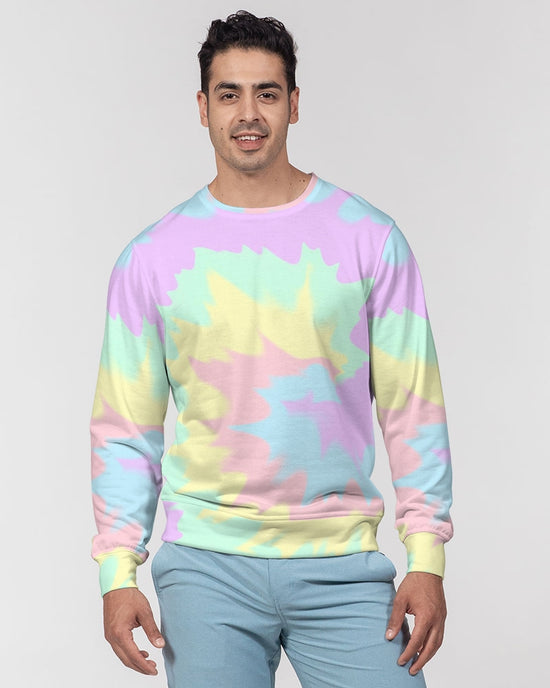 Pastel Smash Tie Dye Men's French Terry Pullover Sweatshirt